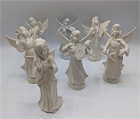 Seven Dresden Porcelain Angel Band Figurines