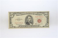 1963 Red Seal U.S. $5 Note