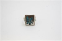 Men's Unmarked Turquoise Bald Eagle Ring