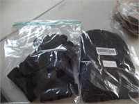 Black Knit Cap & Gloves Used