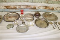 Large Lot of Silver Plate Serving Pieces