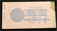 FOUR CENT STAMP BOOK WITH SEVEN STAMPS.