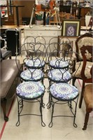 Vintage Metal Ice Cream Chairs w/ New Upholstery