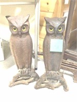 Owl Andirons w/glass eyes