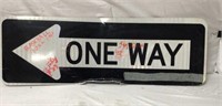 One way metal sign 36"l12"W some bends