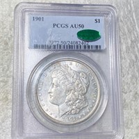 1901 Morgan Silver Dollar PCGS - AU 50 CAC