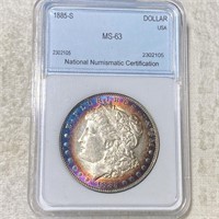 1885-S Morgan Silver Dollar NNC - MS63