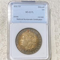 1878 Morgan Silver Dollar NNC - MS 62 PL