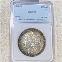 1878-CC Morgan Silver Dollar NNC - MS 62 PL