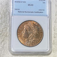 1878 Rev '79 Morgan Silver Dollar NNC - MS60