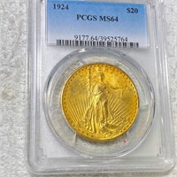 1924 $20 Gold Double Eagle PCGS - MS64