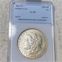 1878 Rev '79 Morgan Silver Dollar NNC - AU58