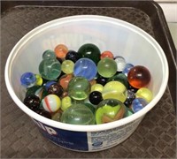 Container of marbles