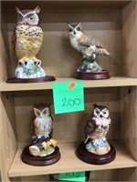 4- 6" Andrea Collectables owls from 1980's