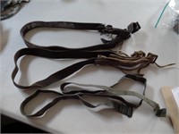 2 Old Leather Belts,1 cloth Belt, Military Belts