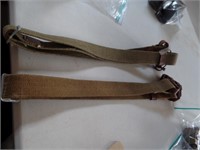 2 Old Leather & Cloth Slings Military Belts/Slings