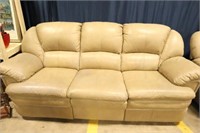 Real Leather sofa reclines on the ends 92" long