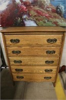 5 drawer oak dresser 30wx18dx36h