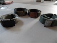 4 Military Belts w/Buckles
