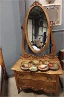 Maple princess dresser & oval bellved mirror