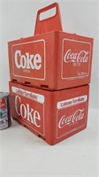 2 caisses à liqueurs en plastique Cola-Cola