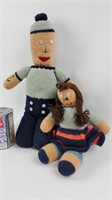 2 poupées au crochet anciens & instructions