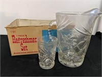Vintage 7-piece refreshment set by anchor Hocking