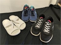 (3) pairs of size 8 shoes. (2) are Skechers