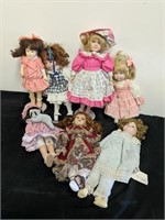 Group of porcelain dolls