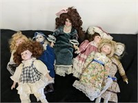 Group of porcelain dolls