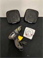 Glue gun, thermostat, and (2) Panasonic speakers