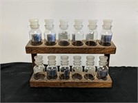 10x12 wood spice rack with glass spice jars