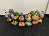 Group of miscellaneous chicken decor