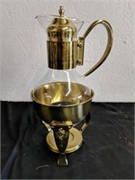 Brass and glass coffee server and warmer