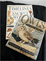 Tabletop book of owl pictures and Smithsonian