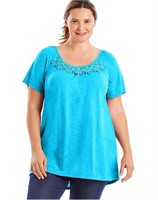 Just My Size Women's Plus-Size Crochet Tunic, 3X