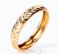 Jewelry 10kt Yellow Gold Etched Wedding Band