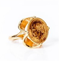 Jewelry 14kt Yellow Gold 2.5 Peso Gold Coin Ring