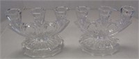 Pair of Lead Crystal Candle Holders 7" Wide