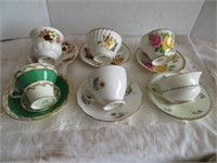 6 china cups/saucers