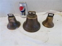 3 brass bells