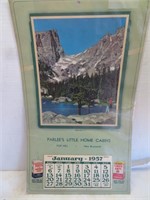 Parlee Little Home Cabins 1957 Fox Hill calendar