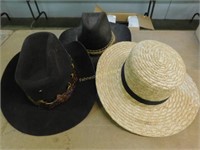 Western hats (1 Bailey) & straw hat