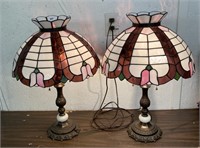 table lamps w/plastic shades