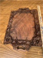 Carved wood tray