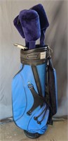 Golf bag with powerbilt TPXL drivers #1,#3,#5