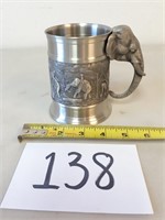 TPW Pewter Tankard with Elephant Head Handle