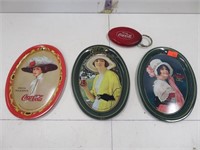 3 - Coca Cola trays and change purse