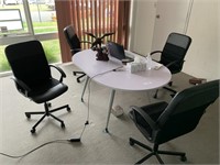 Oval Office Table & 4 "Ikea Renberget" Chairs