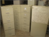 (6) 4 Drawer Filing Cabinets  52 Inches Tall